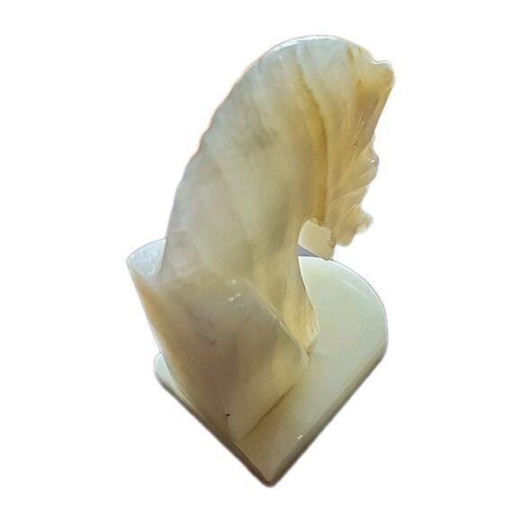 Vintage 5" Onyx Horse Head Equestrian Trojan Bookends Carved Stone Home Decor - Picture 3 of 14